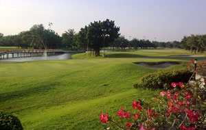 view down the fairway, pinehurst golf country club, bangkok, thailand